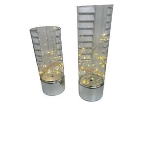 Wire Rice Light - Glass Cylinder LED Battery Lantern